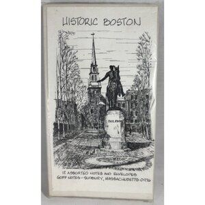 Clark Goff Historic Boston Notecards Set of 12 4" x 5 1/2" Stationary